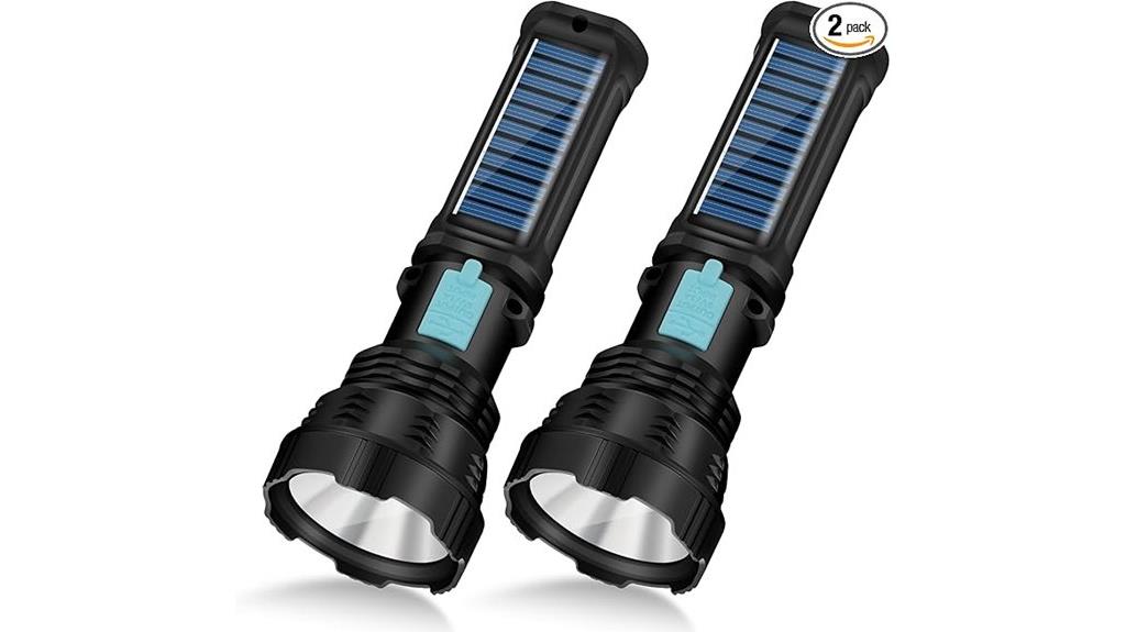 rechargeable waterproof solar flashlights
