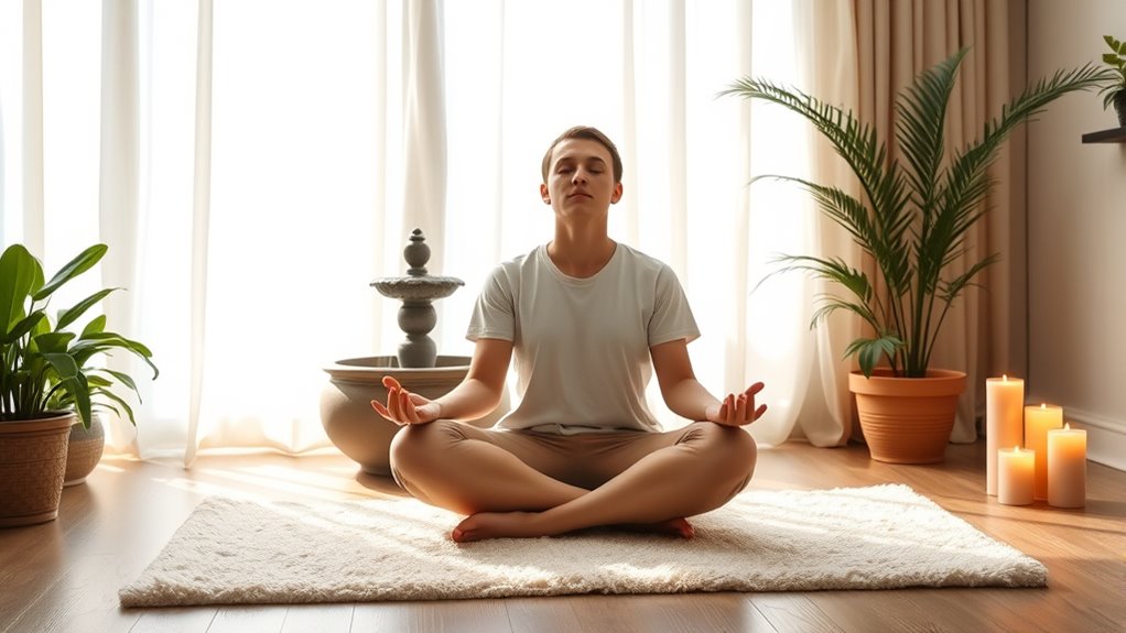 relaxing mindful breathing