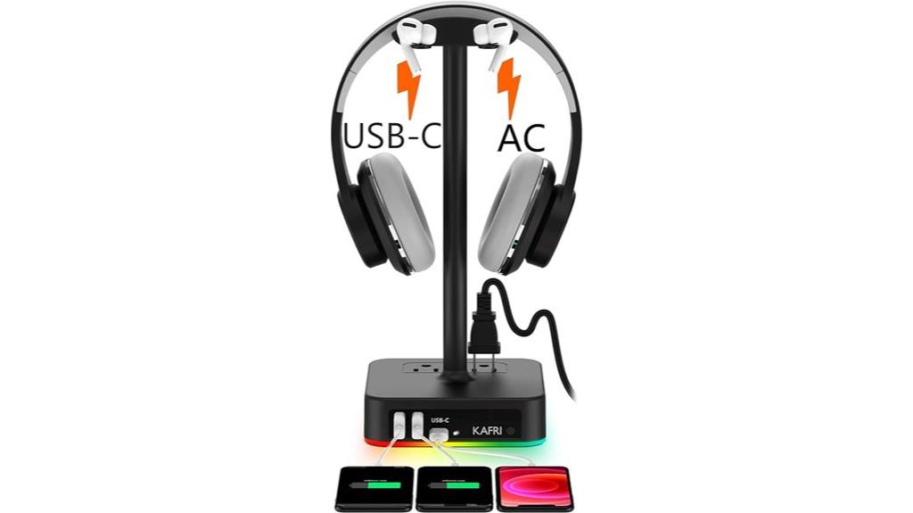 rgb headphone stand with charging