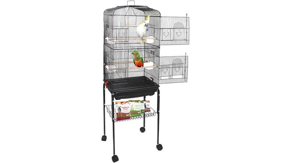 rolling bird cage storage