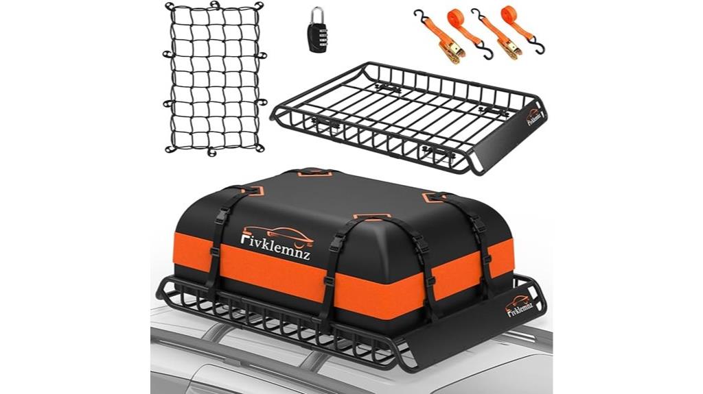 roof rack with cargo accessories