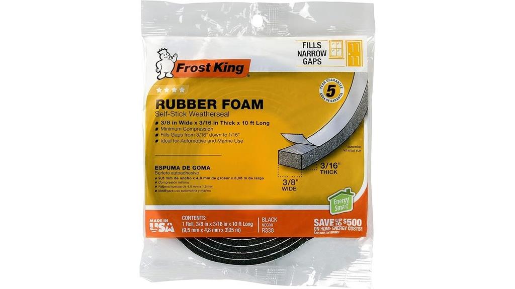 self stick rubber foam seal
