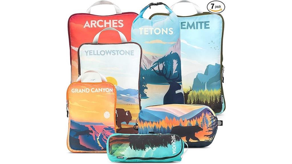 seven piece packing cubes