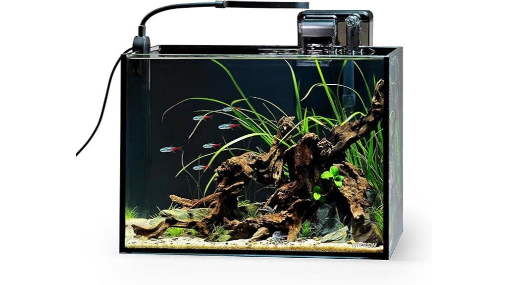 small aquarium with light