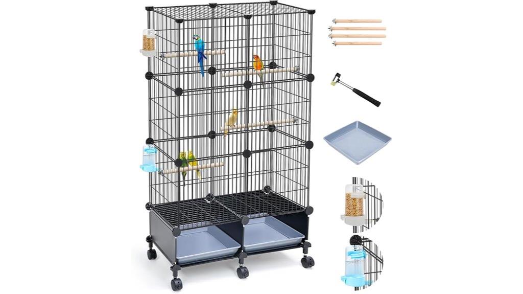 small bird cage with accessories