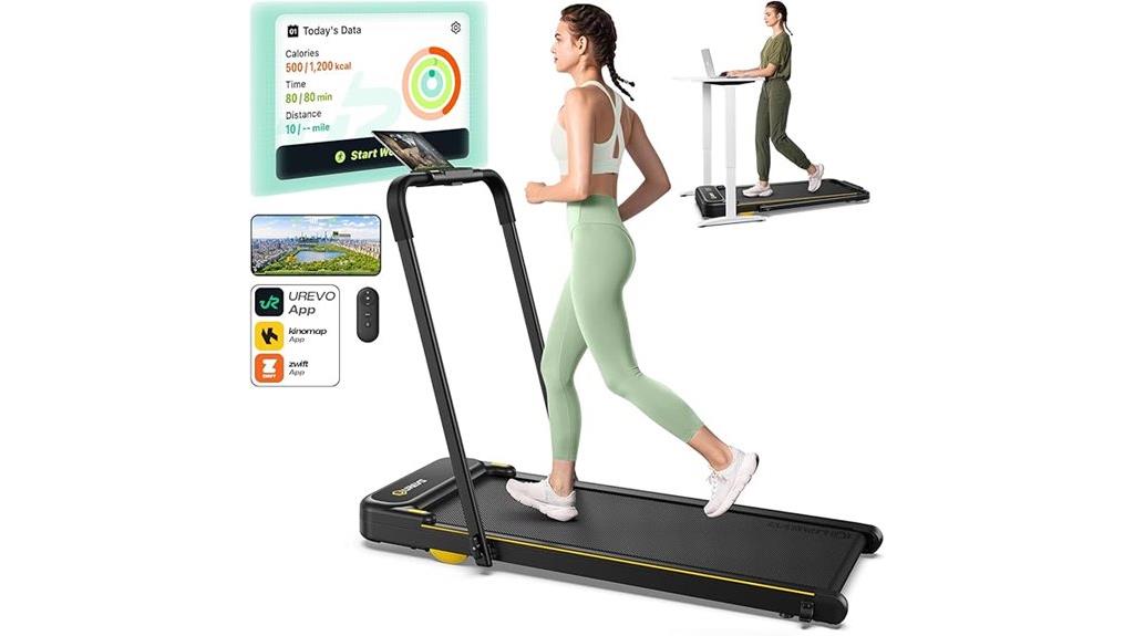 smart folding treadmill with led