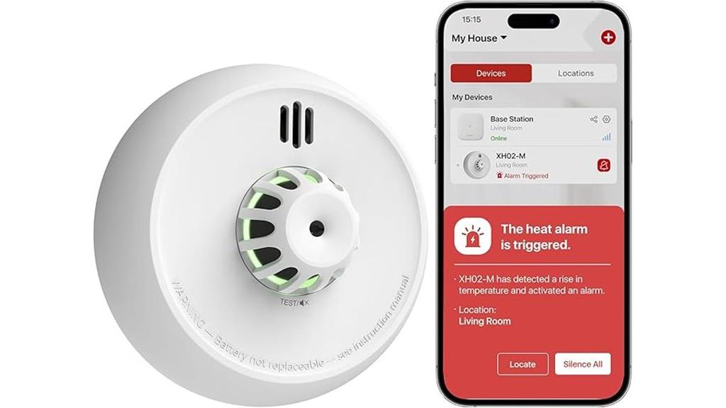 smart heat alarm with battery