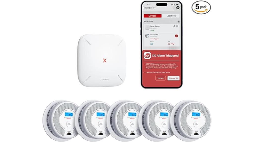 smart smoke co detectors 5 pack