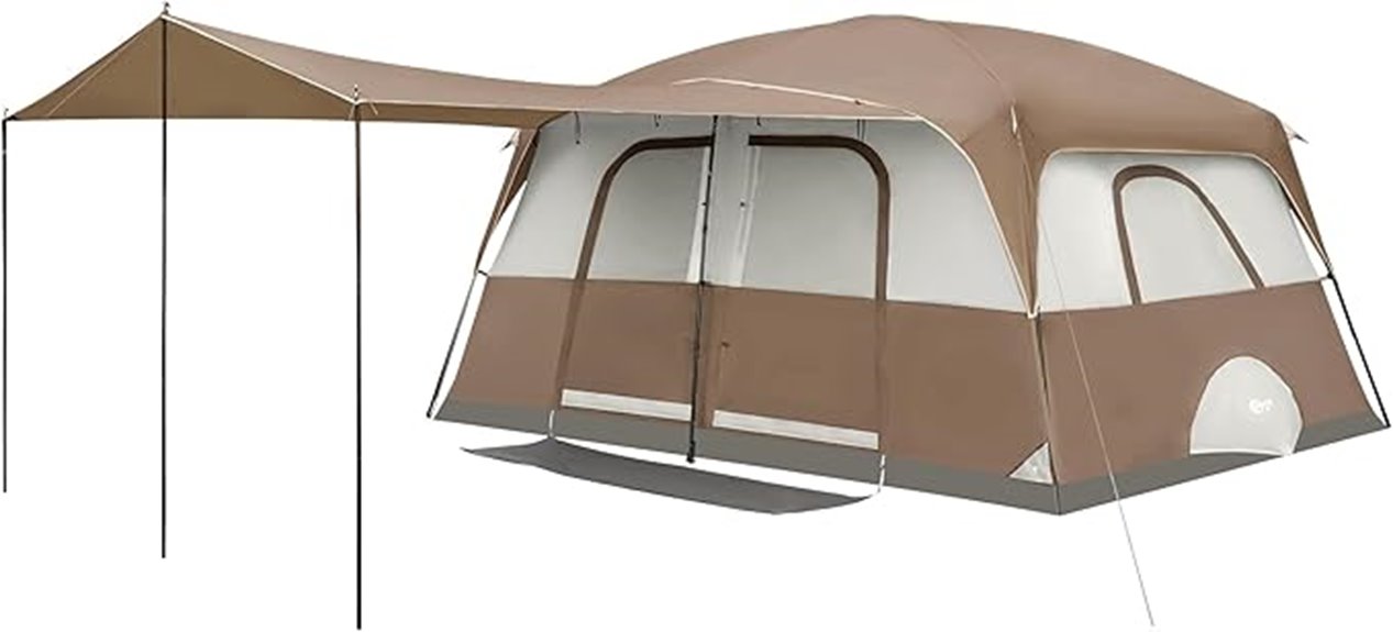 spacious family camping tent