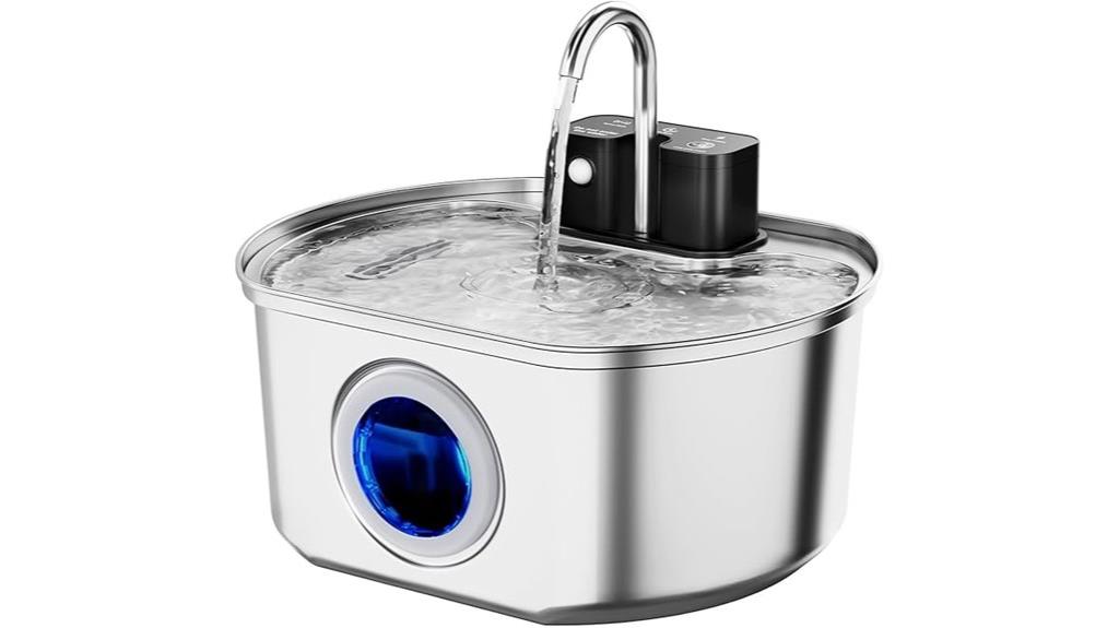 stainless wireless rechargeable fountain