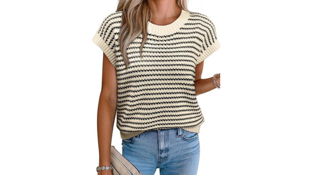 striped sweater vest top