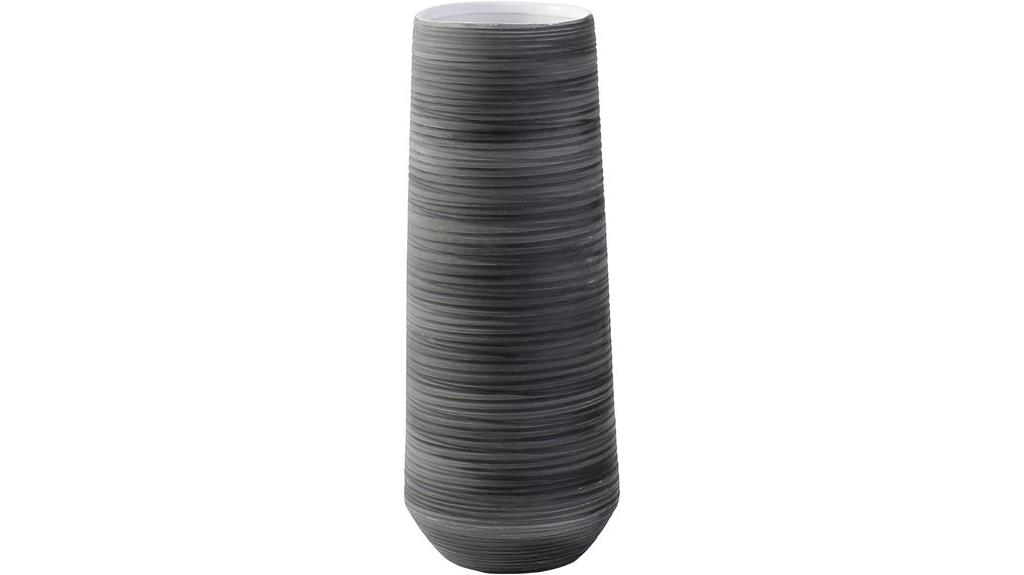 tall black ceramic vase