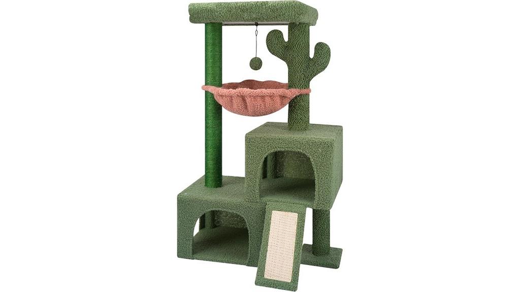 tall cactus themed cat tower