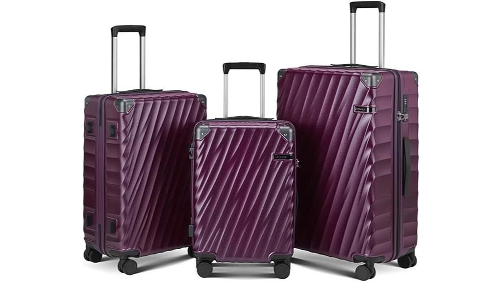 three piece spinner luggage set