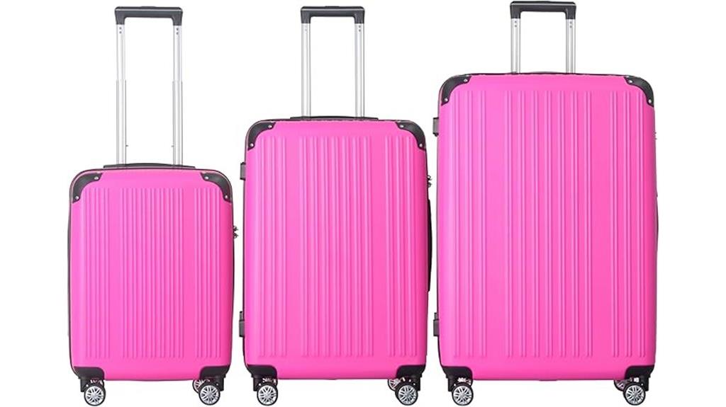 three piece spinner suitcase set
