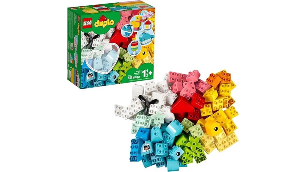 toddler building heart box