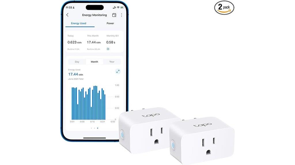 two pack wi fi smart plugs
