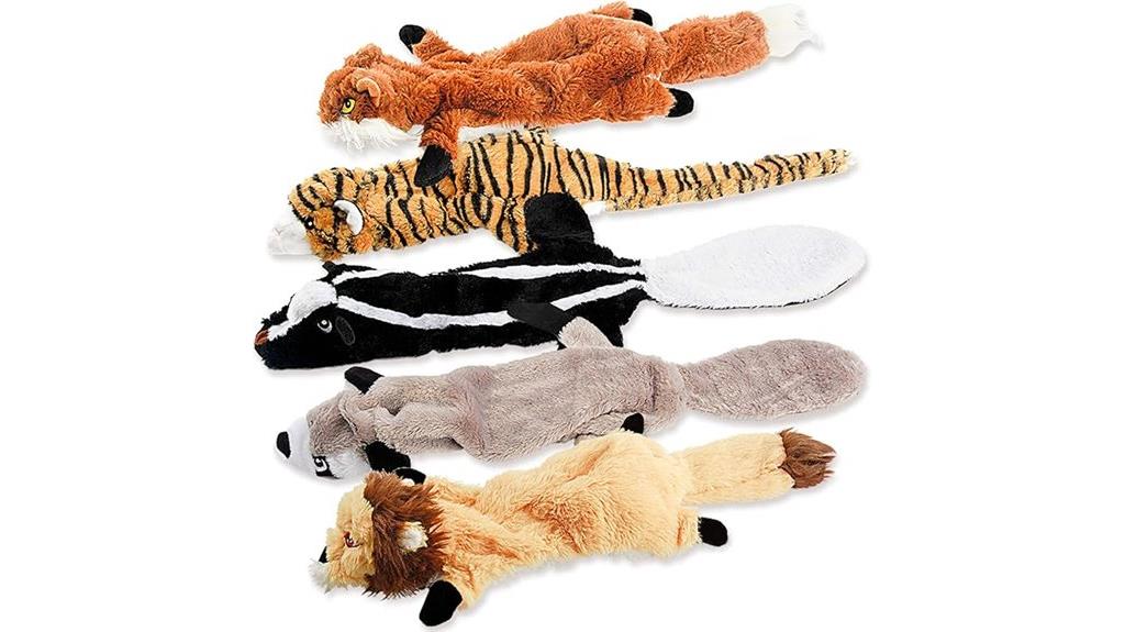 variety of squeaky dog toys