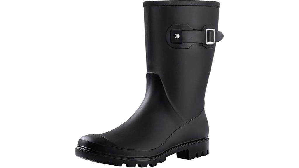waterproof mid calf rain boots
