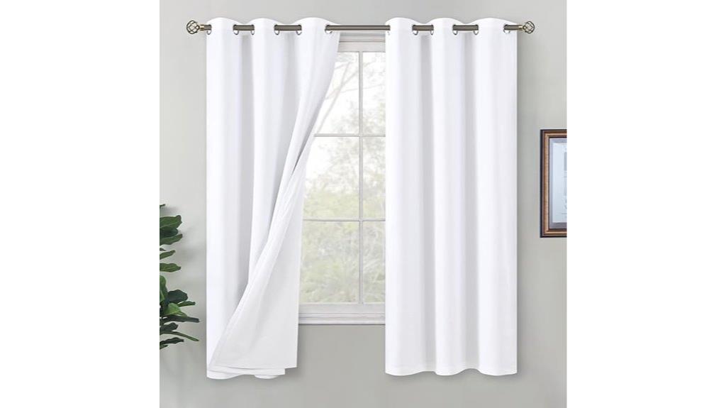 white blackout curtain set