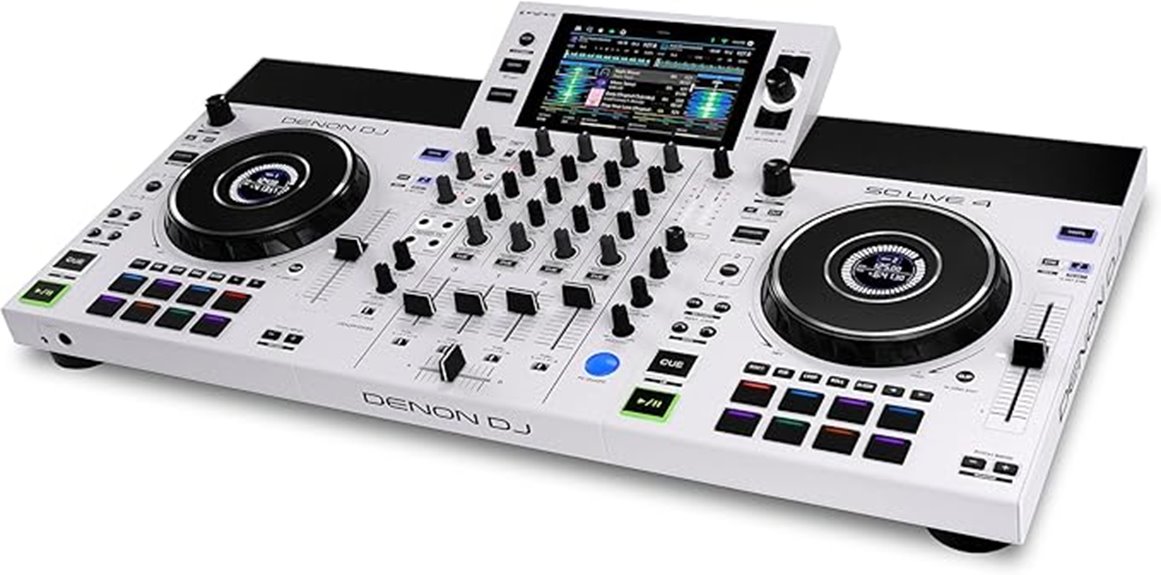 white standalone dj controller