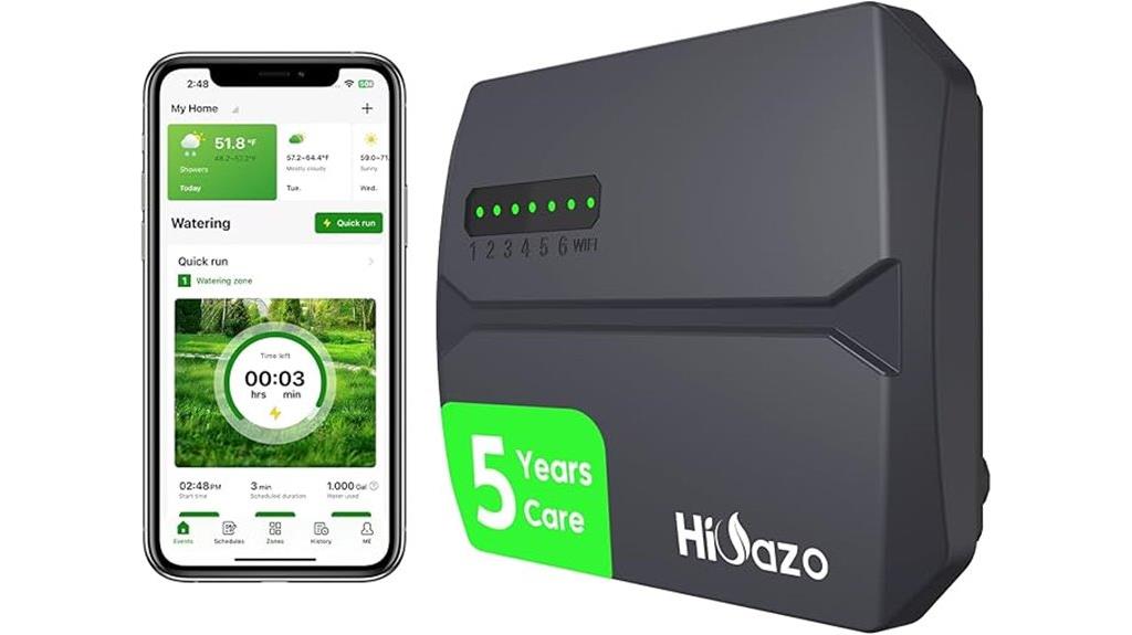 wifi enabled 6 zone sprinkler system