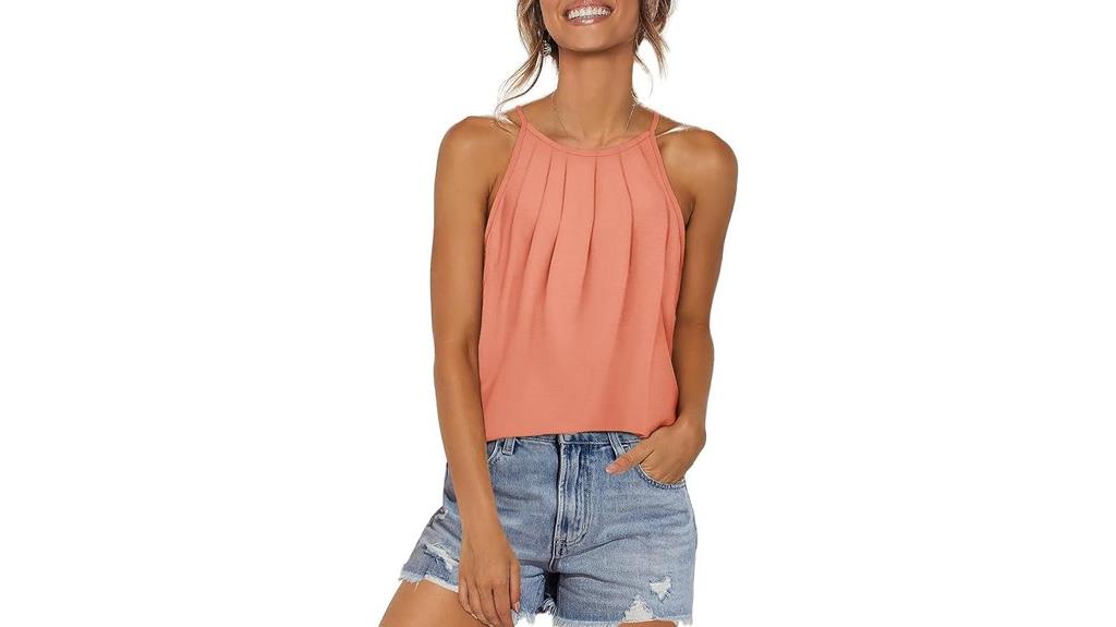 women s pleated tank top