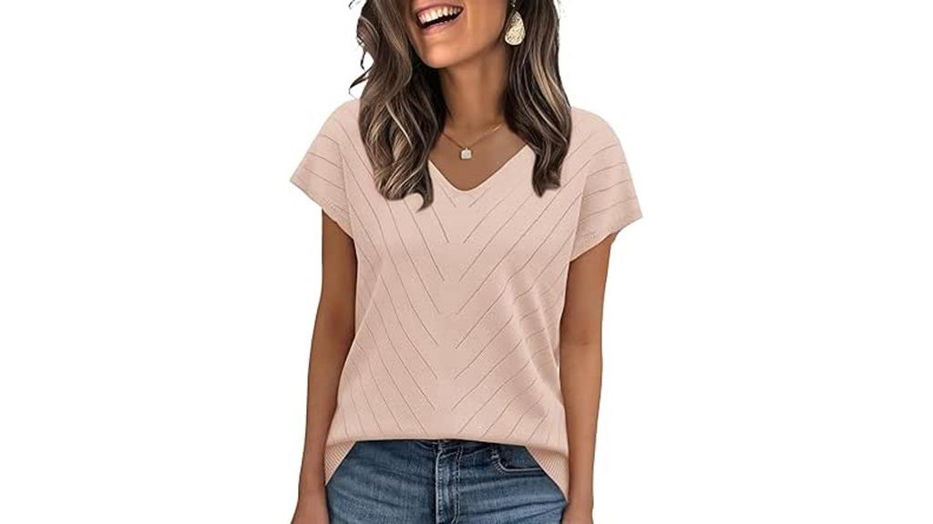 women s trendy short sleeve sweater