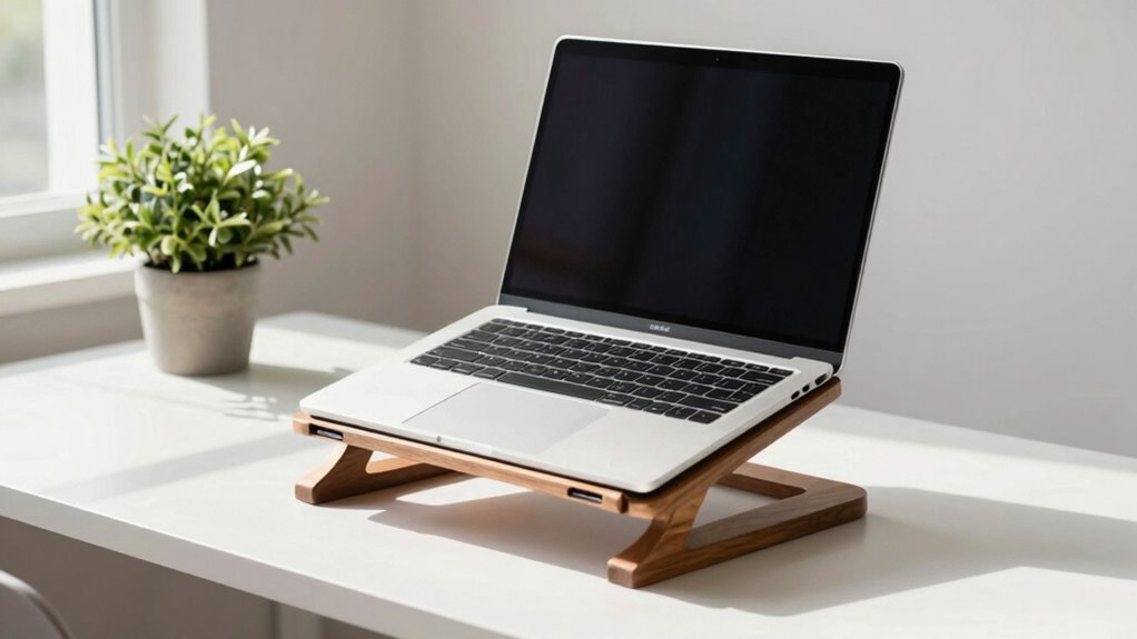 adjust laptop for proper neck