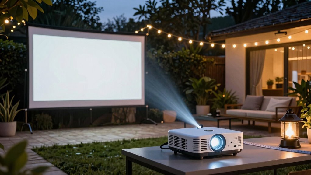 backyard projector distance guide
