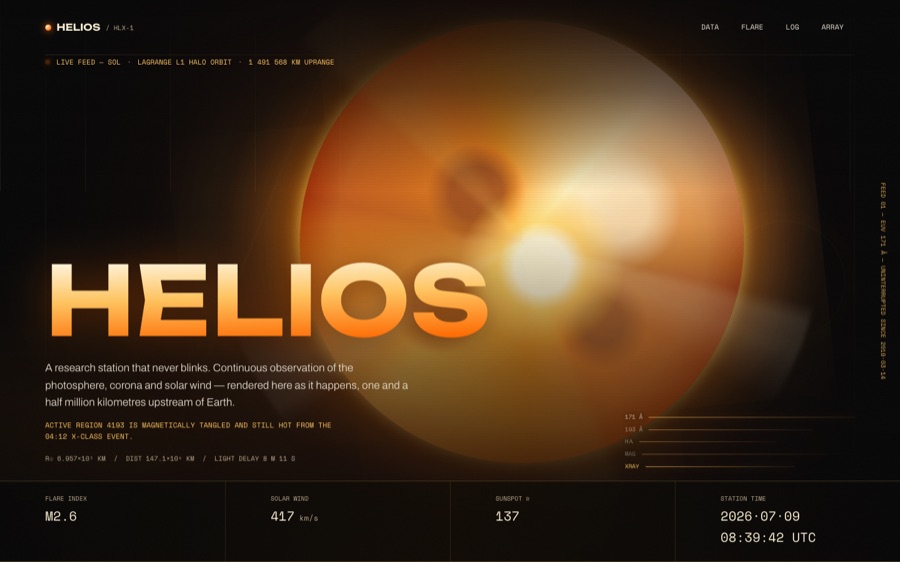 HELIOS — Live Solar Observatory · Station HLX-1