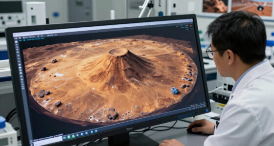 High-Res Photo Shows Sand-Capped Butte Rising From Mars Plain Of Polygons